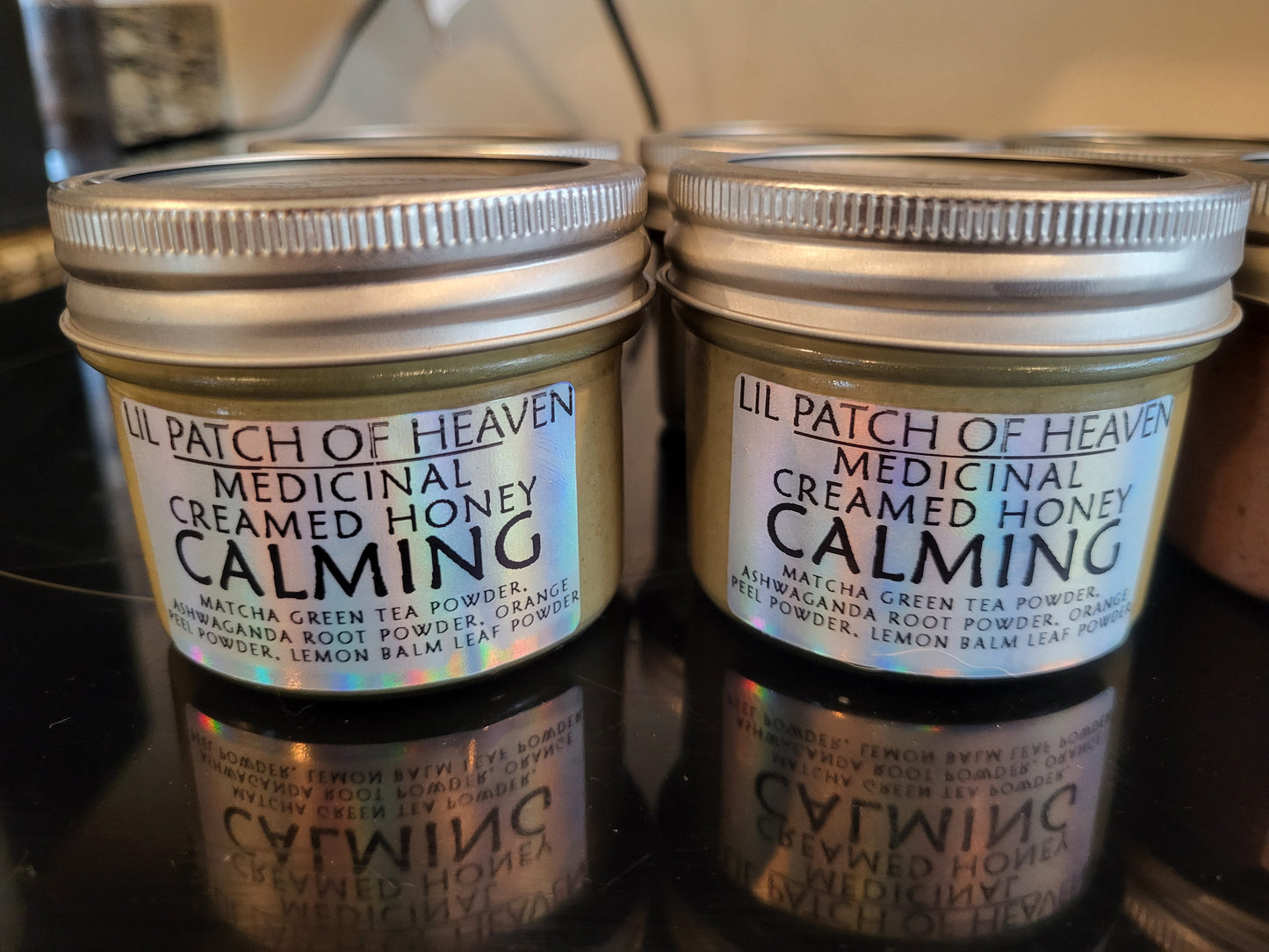 Creamed Honey- Organic -Matcha Green Tea, Orange Peel, Ashwagandha, Lemon Balm," CALMING "Medicinal 4oz SHIPS FREE