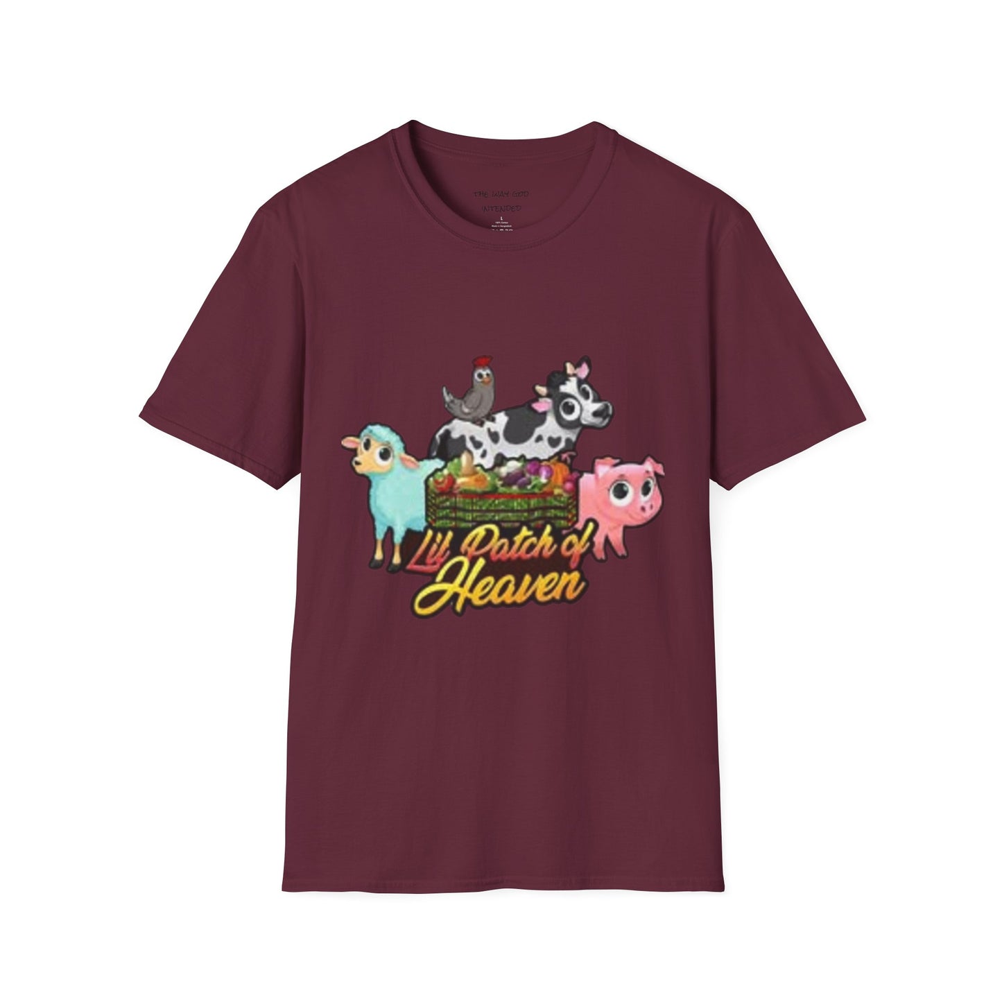 Unisex Graphic T-Shirt, Lil Patch of Heaven Shirt, Farm Theme Gift, Fun Farmhouse Apparel