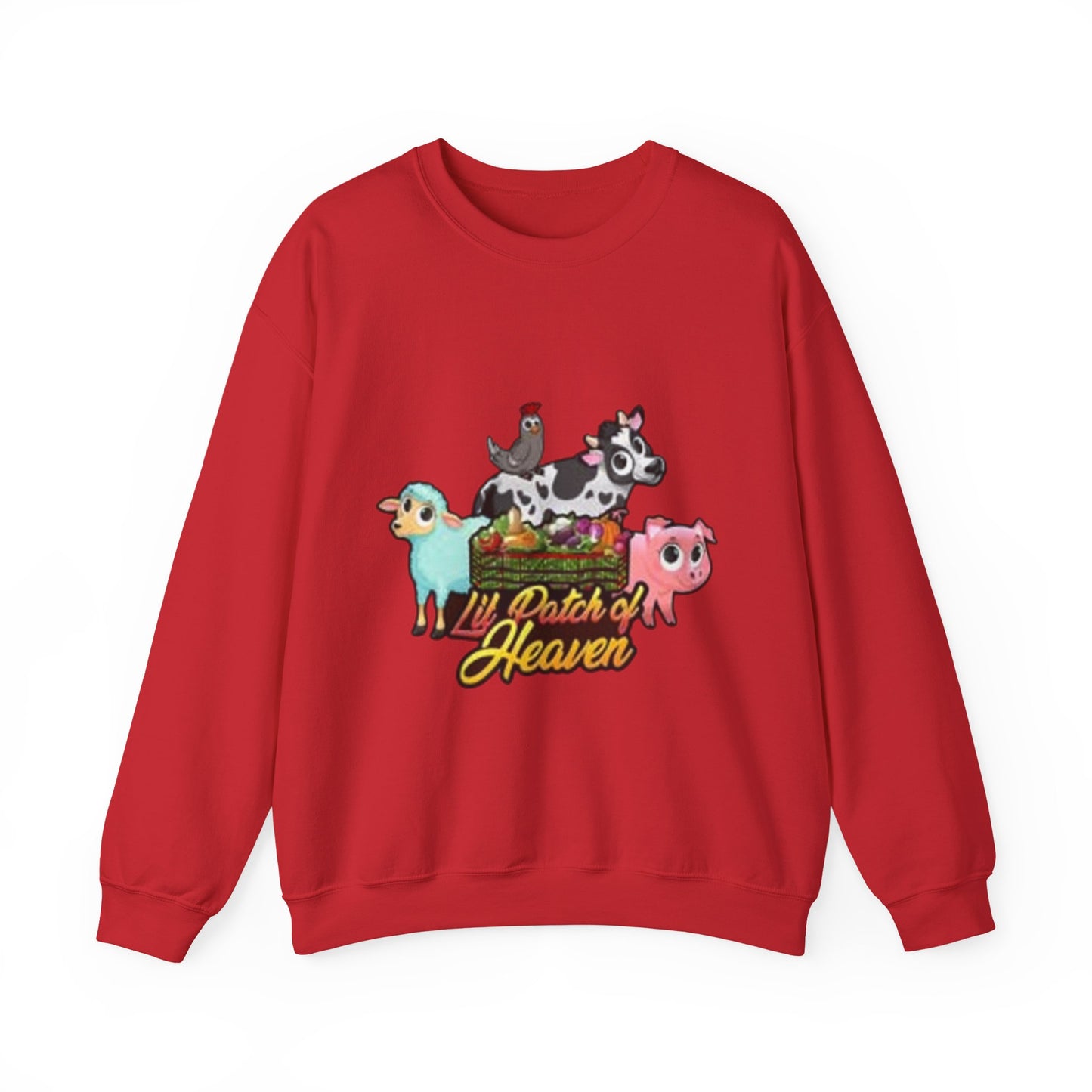 Crewneck Sweatshirt — "Lil Patch of Heaven" Cute Farm Animal Graphic