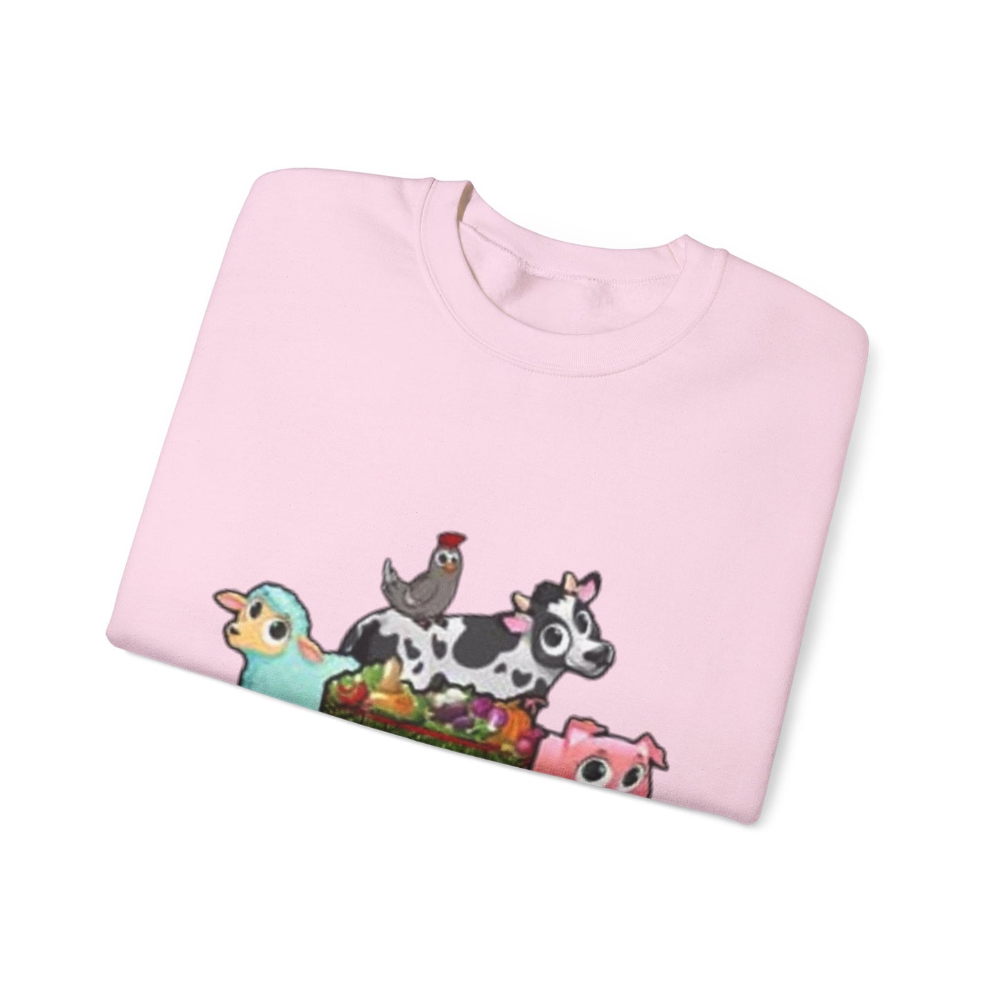 Crewneck Sweatshirt — "Lil Patch of Heaven" Cute Farm Animal Graphic