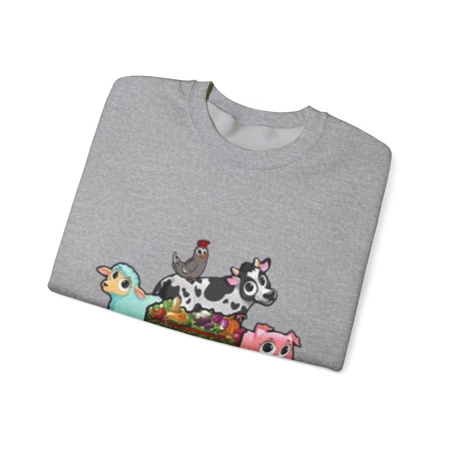 Crewneck Sweatshirt — "Lil Patch of Heaven" Cute Farm Animal Graphic