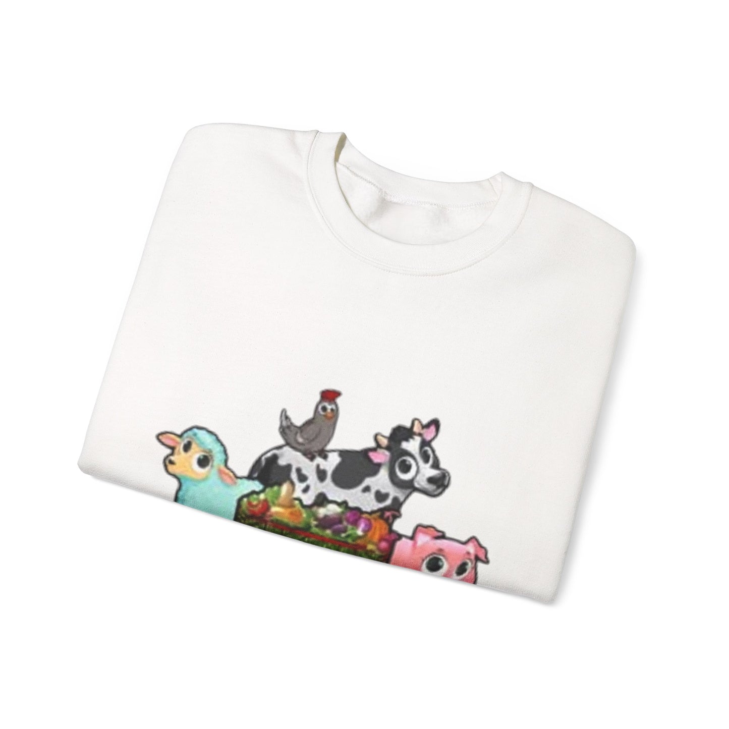 Crewneck Sweatshirt — "Lil Patch of Heaven" Cute Farm Animal Graphic