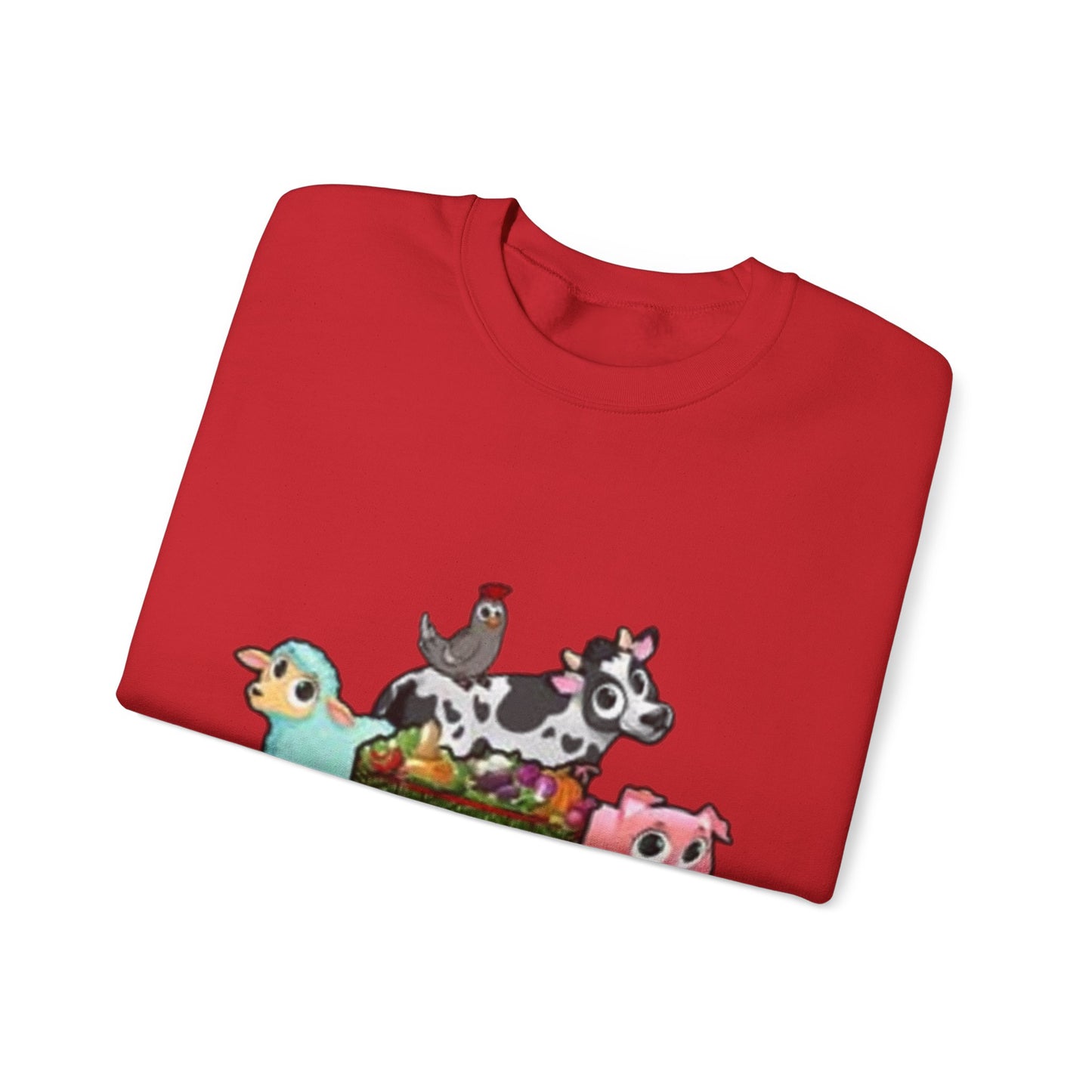 Crewneck Sweatshirt — "Lil Patch of Heaven" Cute Farm Animal Graphic