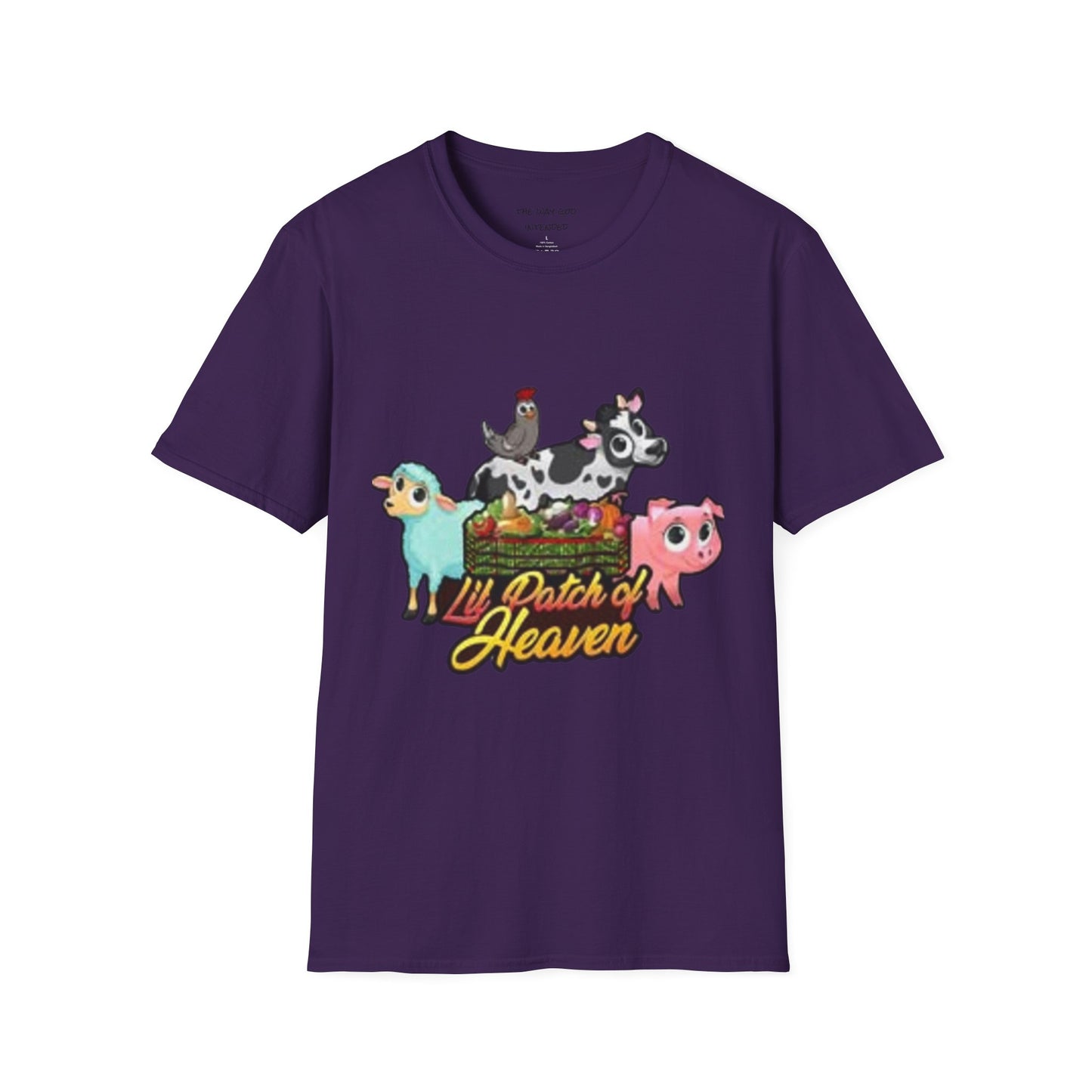 Unisex Graphic T-Shirt, Lil Patch of Heaven Shirt, Farm Theme Gift, Fun Farmhouse Apparel