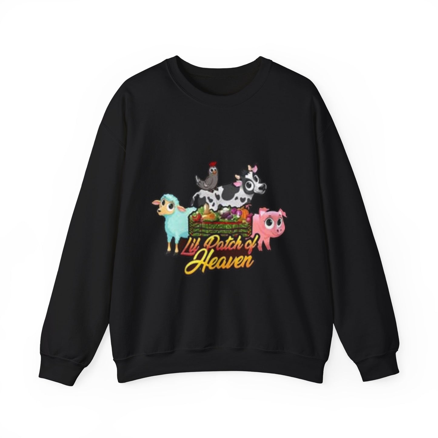 Crewneck Sweatshirt — "Lil Patch of Heaven" Cute Farm Animal Graphic