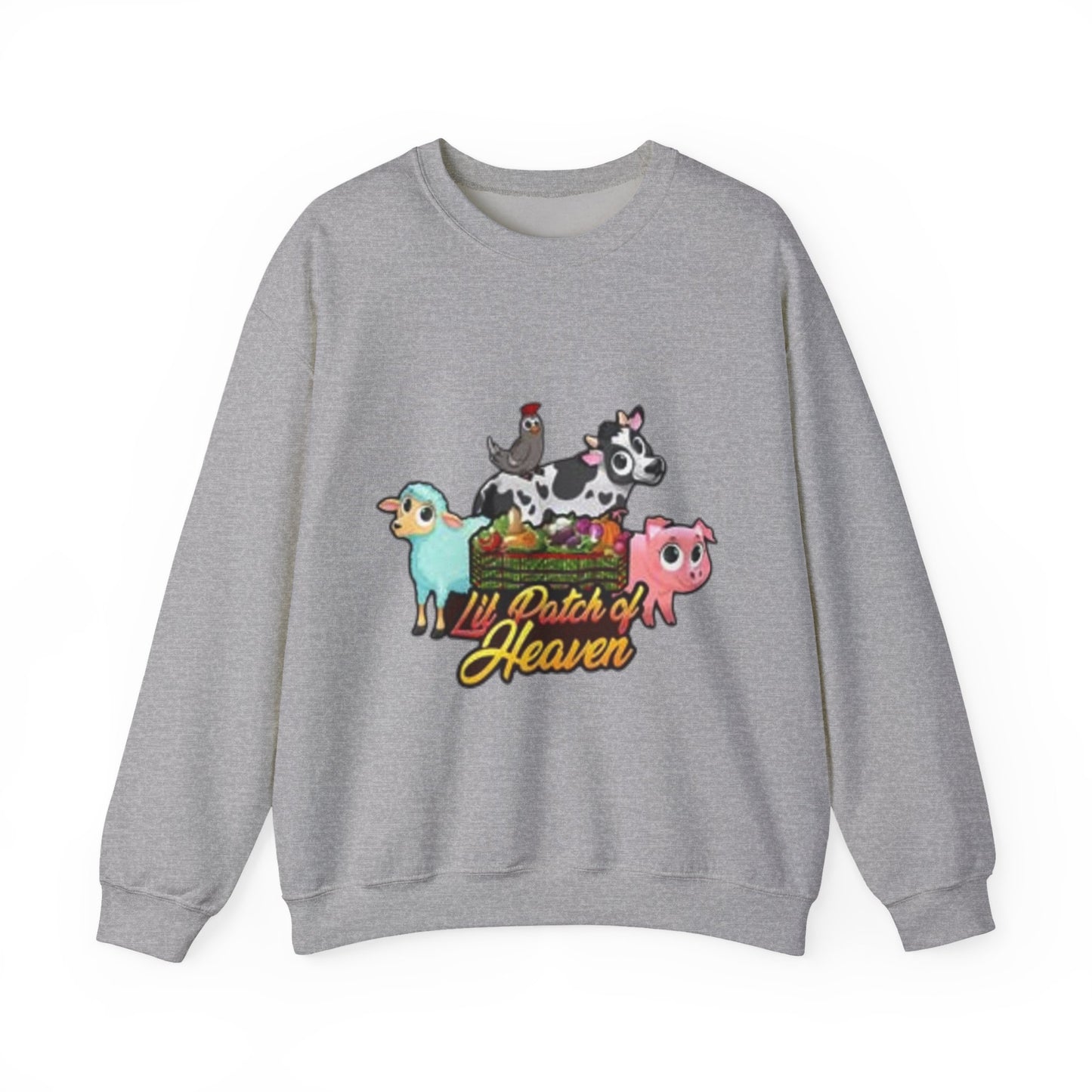 Crewneck Sweatshirt — "Lil Patch of Heaven" Cute Farm Animal Graphic