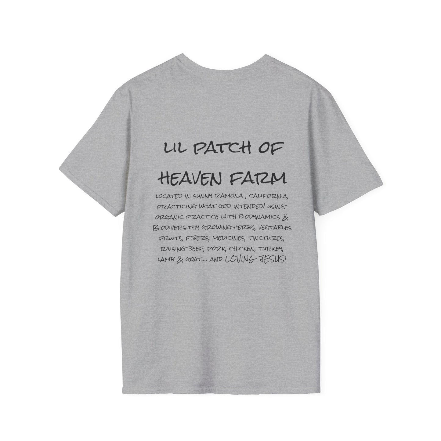Unisex Graphic T-Shirt, Lil Patch of Heaven Shirt, Farm Theme Gift, Fun Farmhouse Apparel