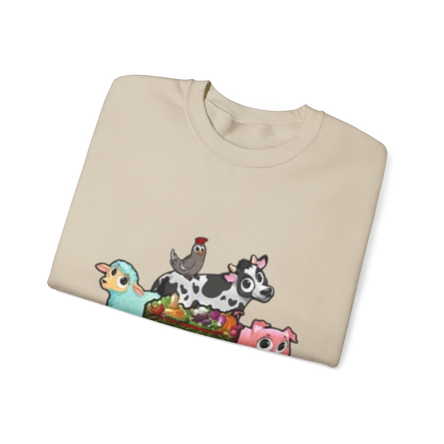 Crewneck Sweatshirt — "Lil Patch of Heaven" Cute Farm Animal Graphic