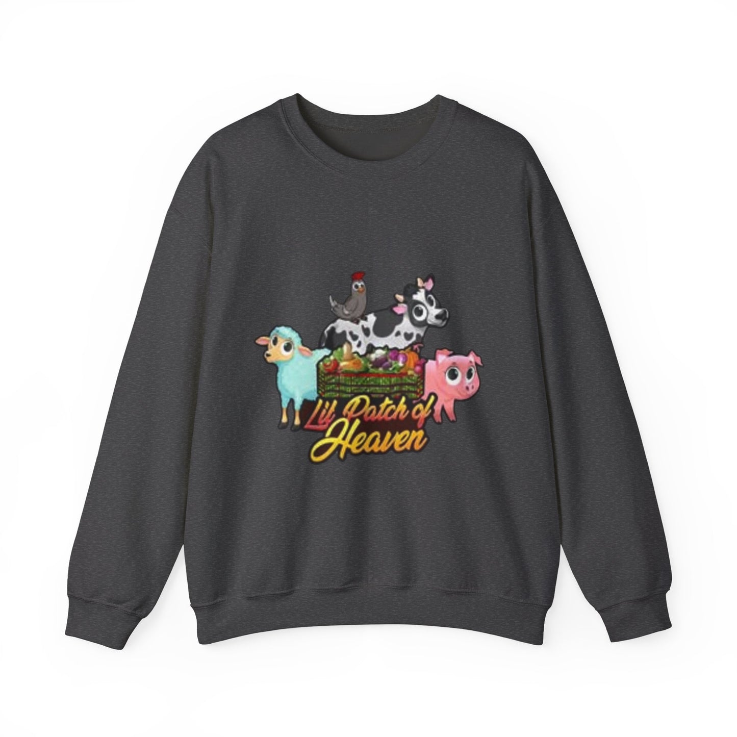 Crewneck Sweatshirt — "Lil Patch of Heaven" Cute Farm Animal Graphic