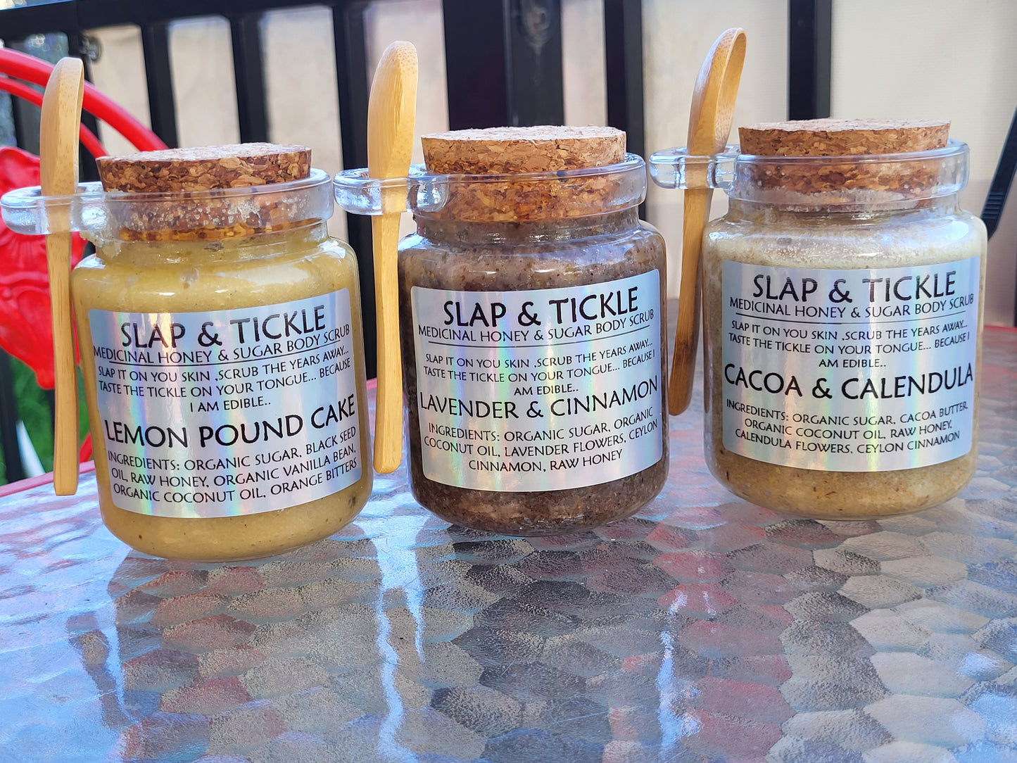 Organic Slap & Tickle Medicinal Honey Sugar Body Scrub - Cacao Butter & Calendula SHIPS FREE