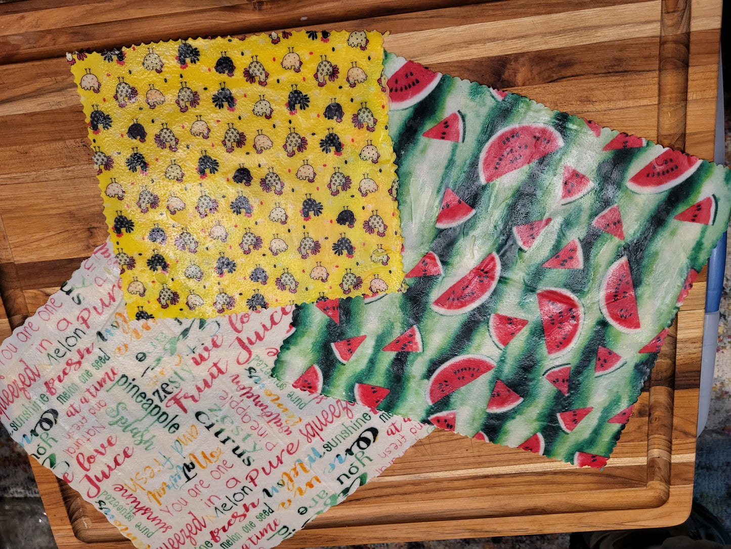 WRAP IT UP - Beeswax Food Wraps for Butter & Cheese -  2 Pack 8x8 - Reusable-Say No To Plastic- FREE SHIPPING