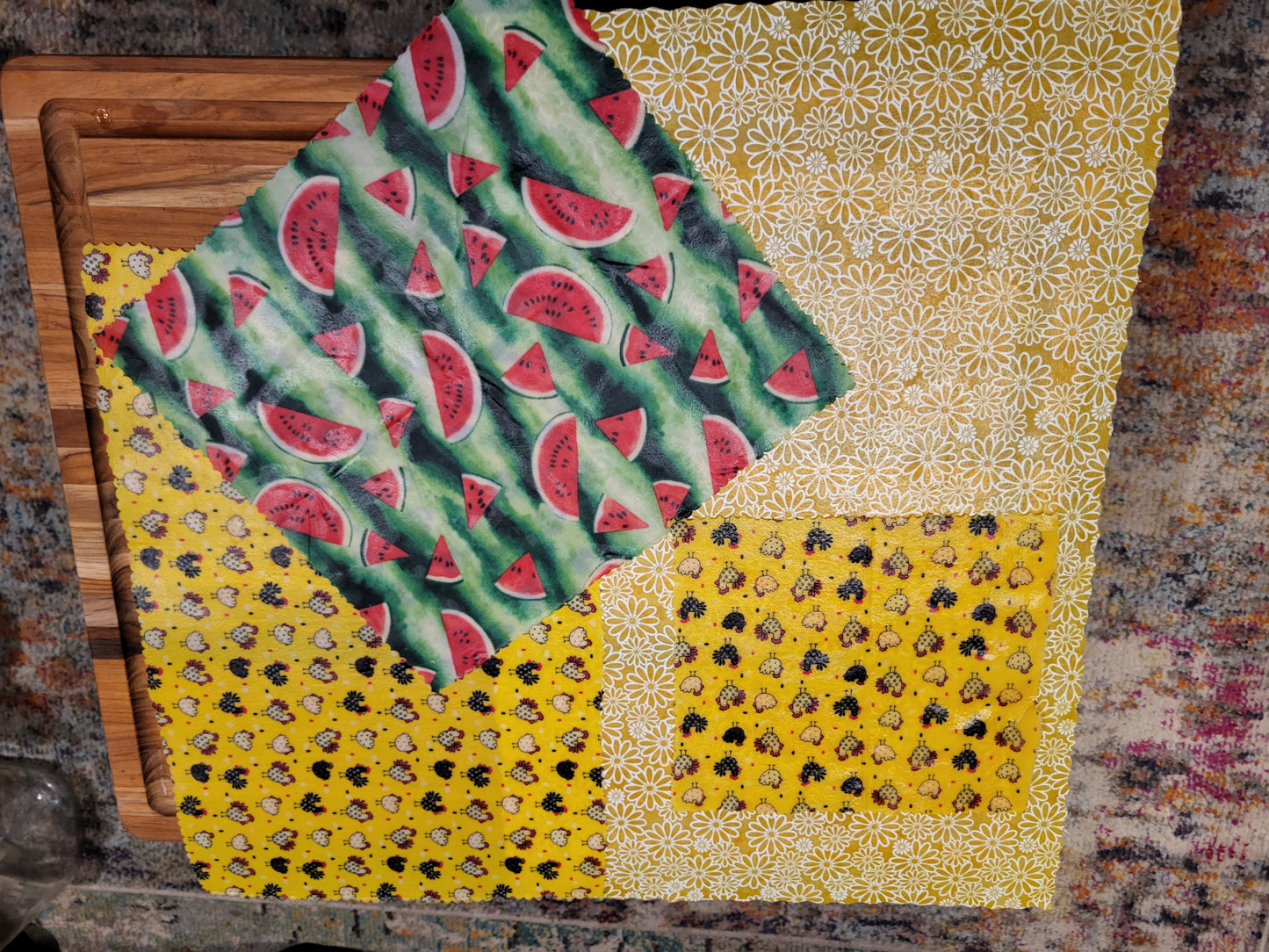 WRAP IT UP - Beeswax Food Wraps for Butter & Cheese -  2 Pack 8x8 - Reusable-Say No To Plastic- FREE SHIPPING