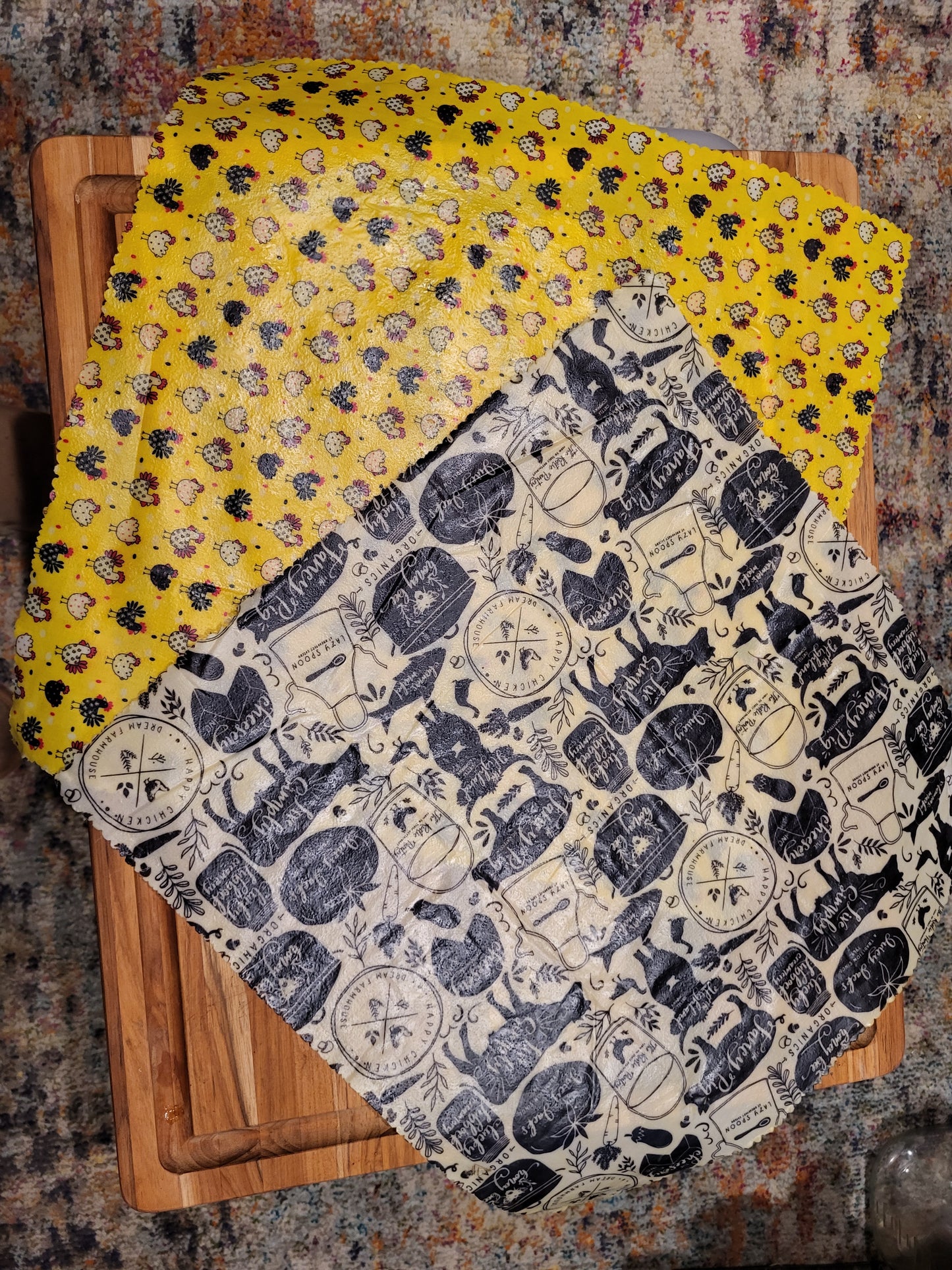 WRAP IT UP - Beeswax Food Wraps for Butter & Cheese -  2 Pack 8x8 - Reusable-Say No To Plastic- FREE SHIPPING