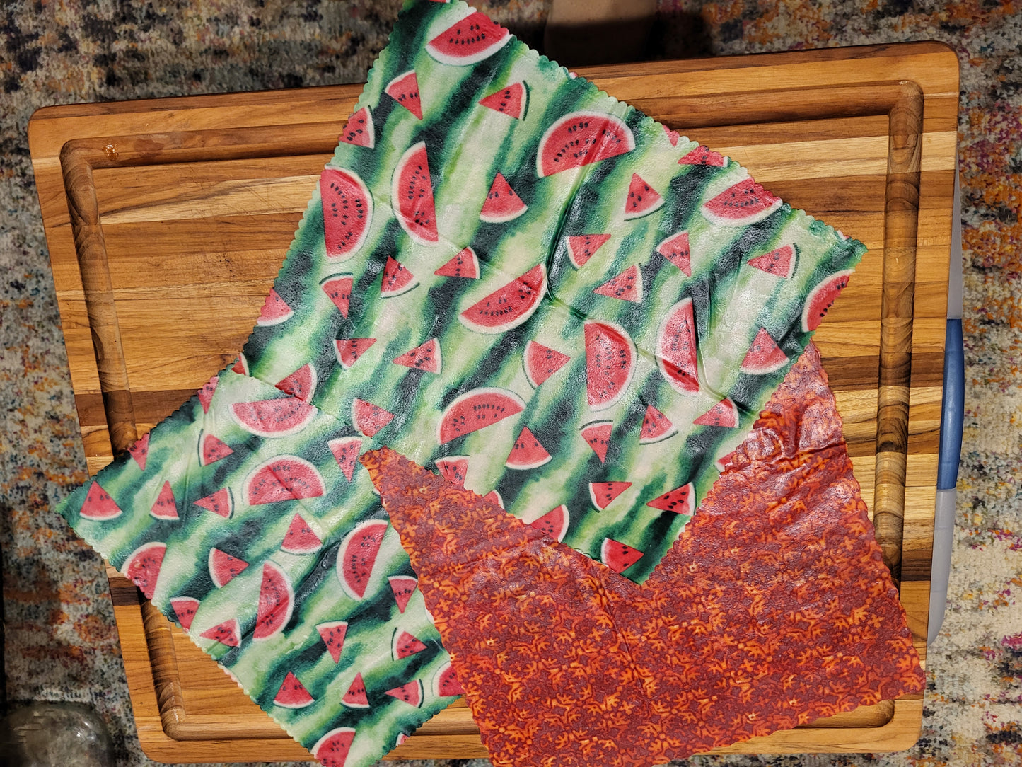 WRAP IT UP - Beeswax Food Wraps for Butter & Cheese -  2 Pack 8x8 - Reusable-Say No To Plastic- FREE SHIPPING