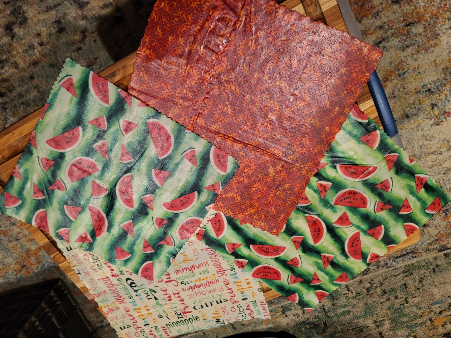 WRAP IT UP - Beeswax Food Wraps for Butter & Cheese -  2 Pack 8x8 - Reusable-Say No To Plastic- FREE SHIPPING