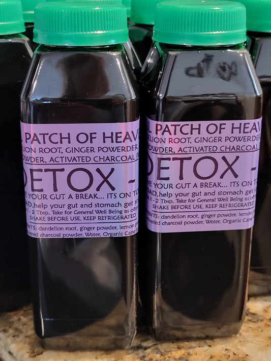DETOX - 1 - Charcoal, Dandelion, Ginger, Lemon,  Organic Herbal Syrup - 10 Ounces SHIPS FREE