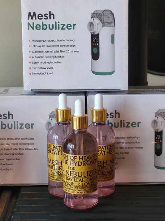 KIT... MESH NEBULIZER with BREATHE Hydrosol - Mullein,  Bay Leaf, Clove, Cassia Cinnamon, Frankincense- 4 oz Sprayer SHIPS FREE