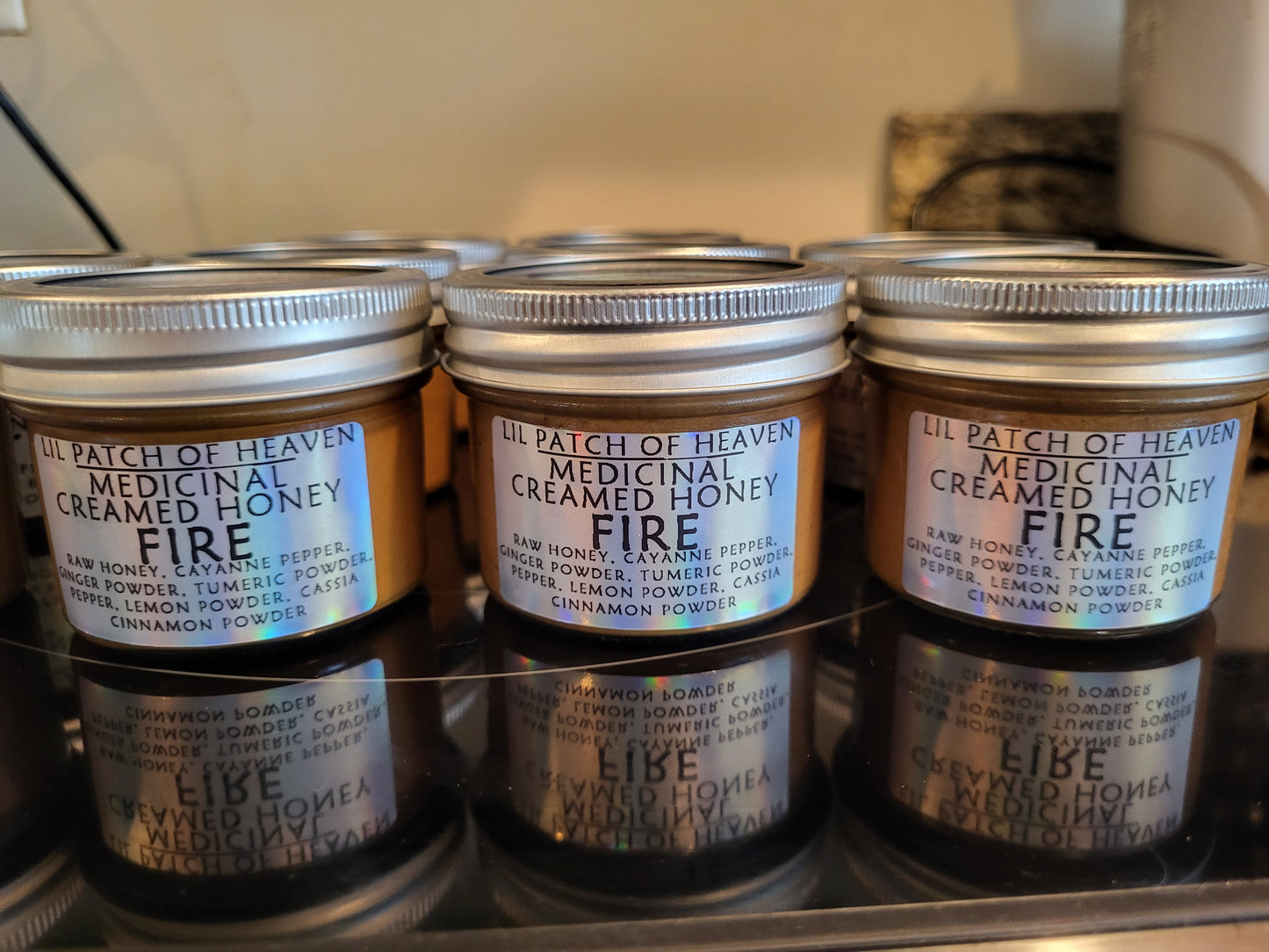 Creamed Honey-Organic-Ginger, Turmeric ,Pepper, Cassia Cinnamon, Lemon, Cayenne "FIRE" Liver Support- Medicinal  4oz SHIPS FREE