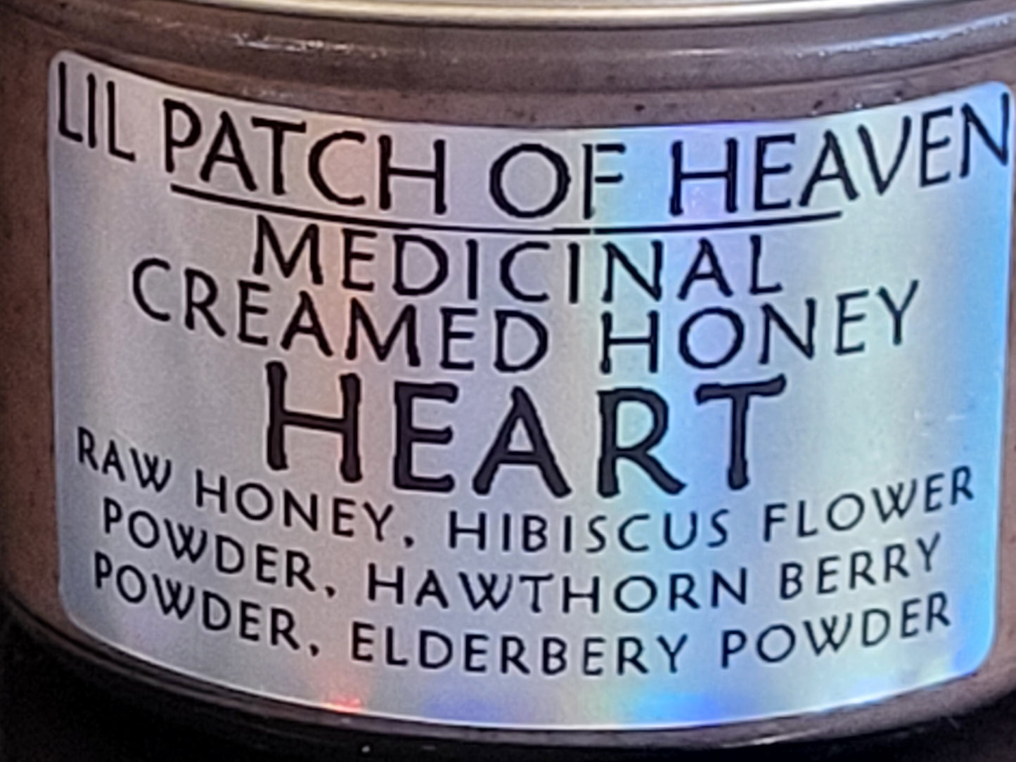 Creamed Honey- Organic-Hawthorn Berry, Hibiscus Flowers, Elderberries "HEART" Medicinal 4oz SHIPS FREE