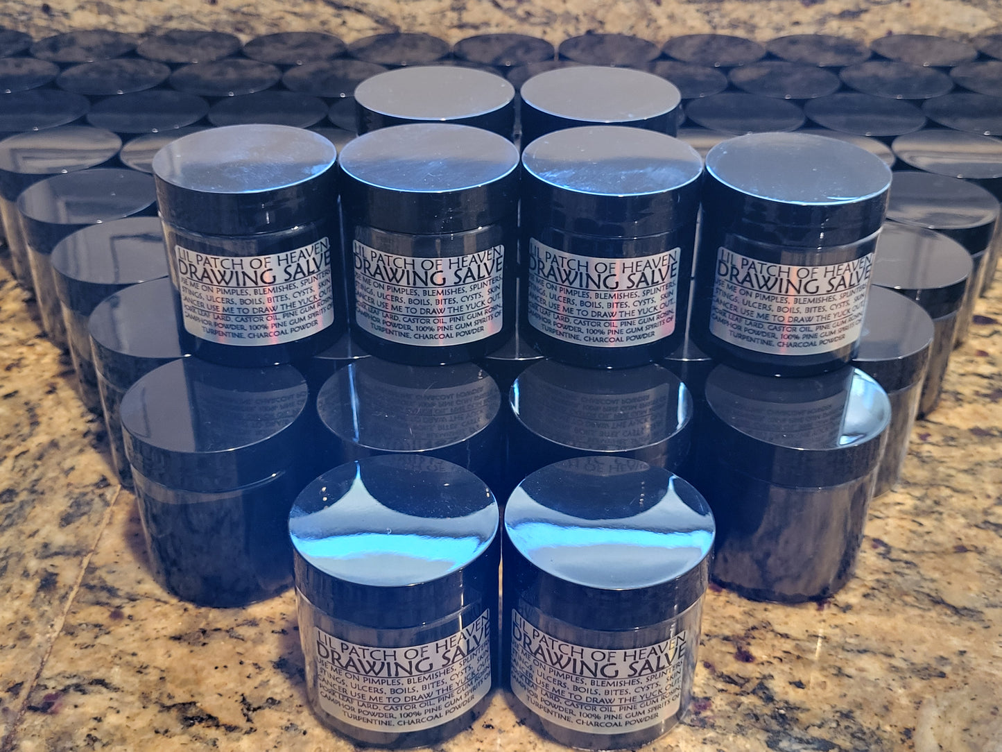 Organic Black Drawing Salve- Lard,Castor Oil, Pine Gum, Camphor, Charcoal,  100% Pine Gum Spirits - 4 Oz SHIPS FREE