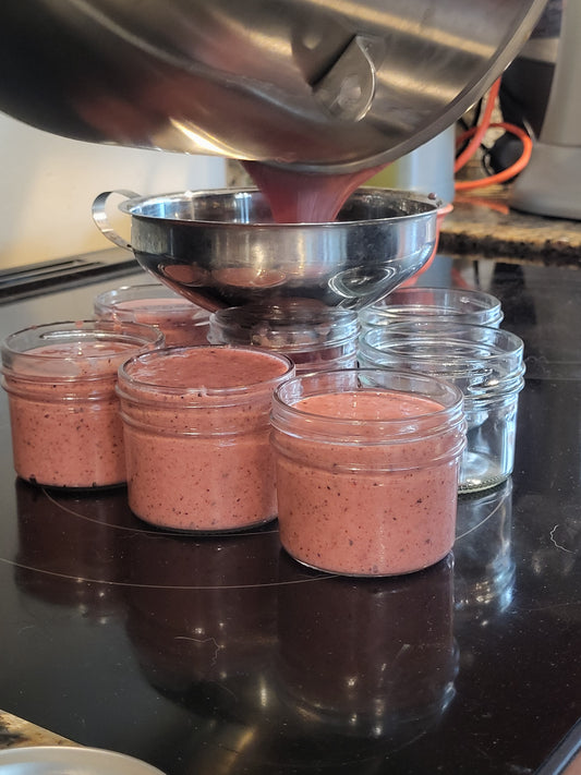 Creamed Honey- Organic- Lions Mane, Wild Blueberry,  Tart Cherry, Red Raspberry,  Banana "Antioxidant" FRUIT BOWL- Medicinal 4oz SHIPS FREE