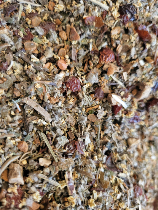 BREATHE- Medicinal Tea Blend, Horehound, Lobelia, Mullein, Elderflowers, Elecampane, Rosehips, Cassia Cinnamon Organic - 12 ounce SHIPS FREE