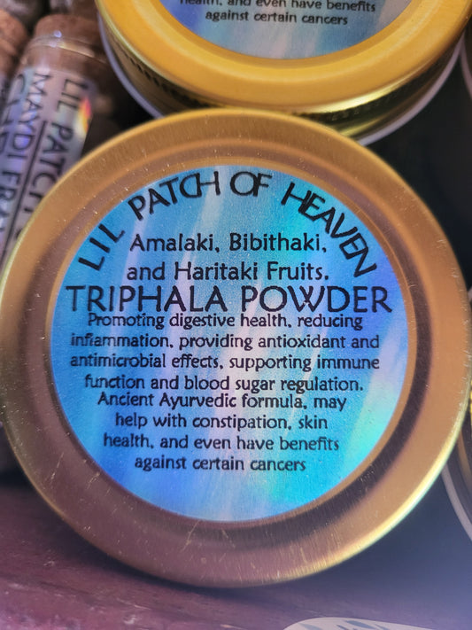 Medicinal Triphala Powder Organic Amalaki, Bibithaki, and Haritaki - 4 ounce SHIPS FREE