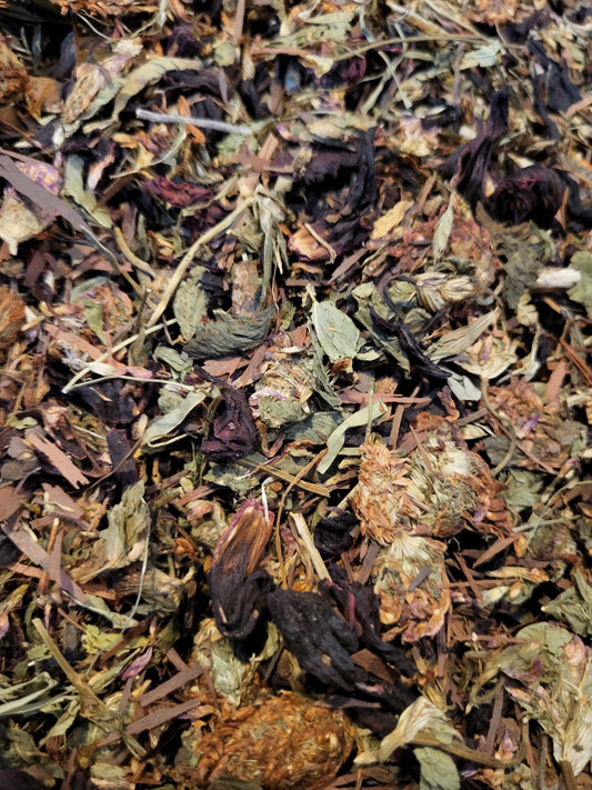"DETOX-2"Medicinal Tea Red Clover Tops,Hibiscus, Burdock Root, Yellow Dock ,Milk Thistle, Pau'd Arco Organic - 12 ounce SHIPS FREE