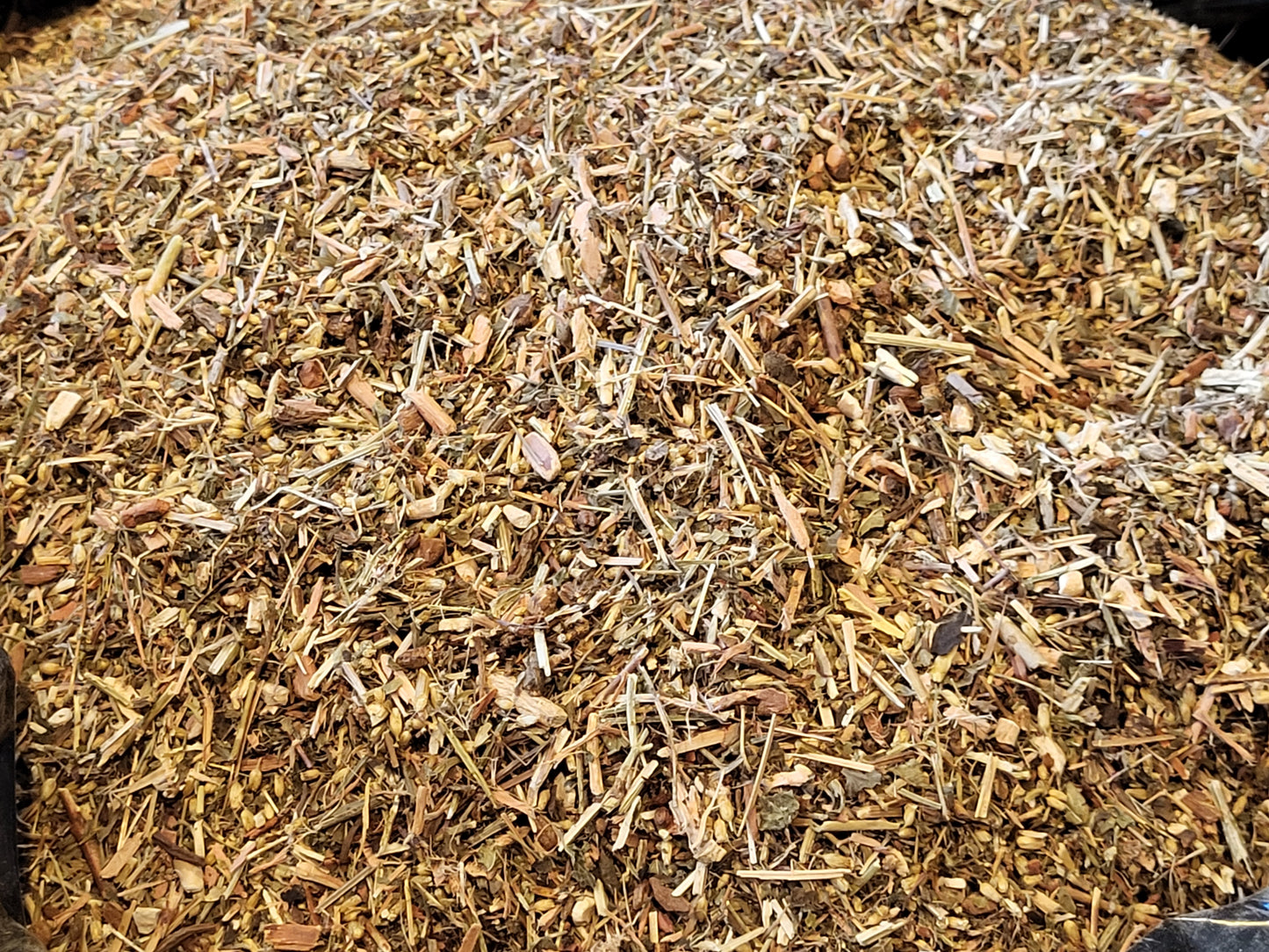 HAPPY "Medicinal Tea" St Johns Wort, Angelica Root, Blue Vervain,  Lemon Balm, Whit Willow Bark, Yarrow Flowers, Ashwagandha Root Organic - 12 ounce SHIPS FREE