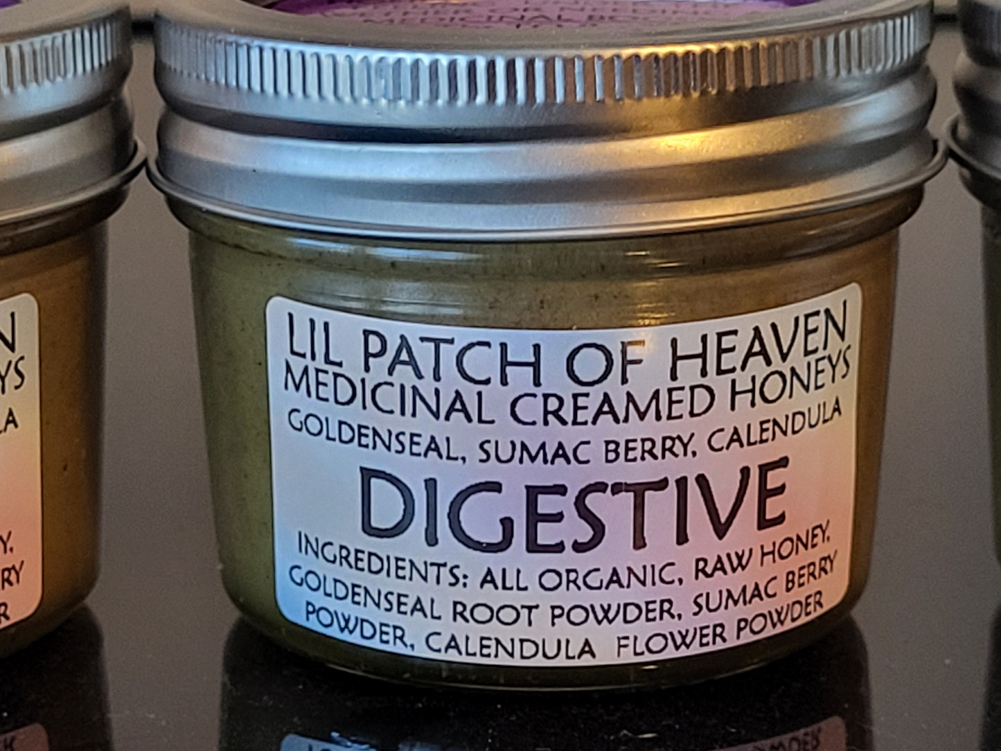 DIGESTIVE Creamed Honey - *Super Medicinal* GOLDENSEAL ROOT, SUMAC BERRY, CALENDULA FLOWER- 4oz SHIPS FREE