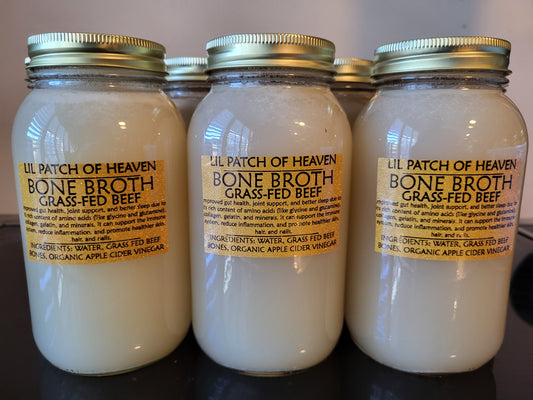 Grass Fed Beef Bone Broth - 32 Ounce-No Jabs, No Drugs, Raised Medicinally The Way God Had Intended! - FREE SHIPPING