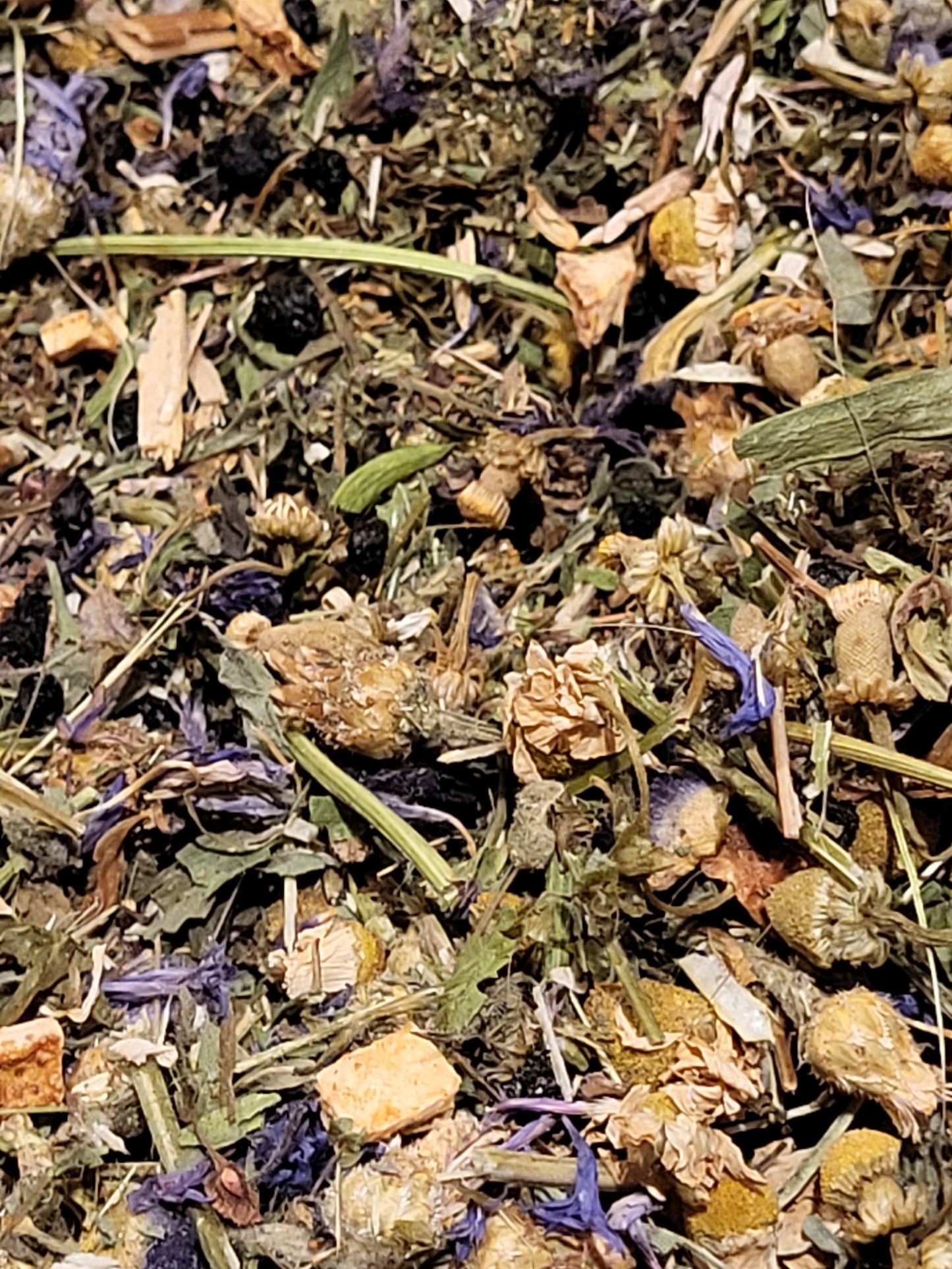 "Fight or Flight" Medicinal Tea-STRESS-ORGANIC- 4.4 oz Holy Basil,Plantain,Lavender,Sheep Sorrel, Feverfew, Krishna Basil, Chamomile, Butterfly Pea Flower, Cornflower Blue,Elderberries, Orange Peel, Pineapple Sage,Tarragon-SHIP FREE