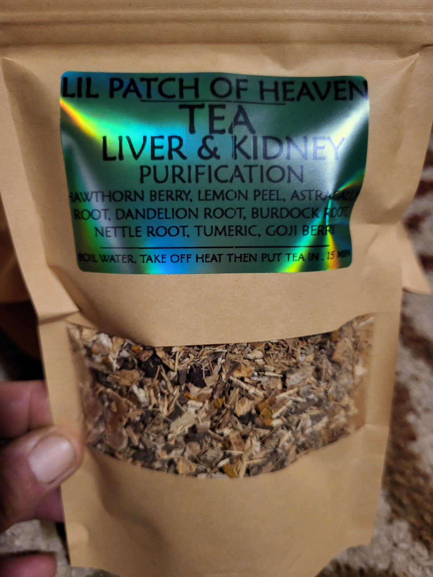 Kidney & Liver  Purification Medicinal Tea-4.4 oz ORGANIC Hawthorn Berry, Lemon Peel,  Astragalus Root, Dandelion Root,  Burdock Root, Milk Thistle, Nettle Root,  Tumeric,  Goji Berry-FREE SHIP