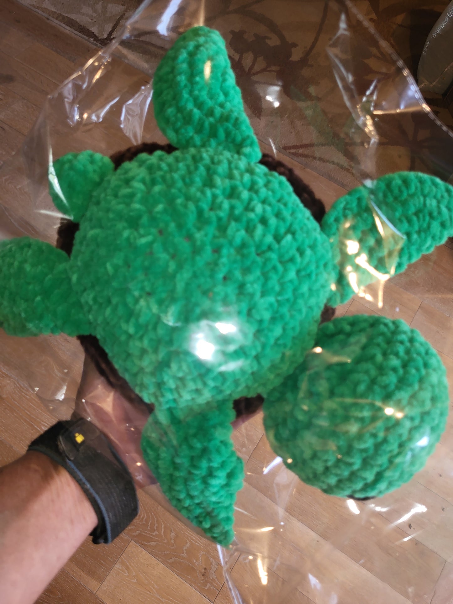 SEA TURTLE Stuffed Animal -Support Kids Crocheting-Handmade With Love - Synthetic Blend - FREE SHIP