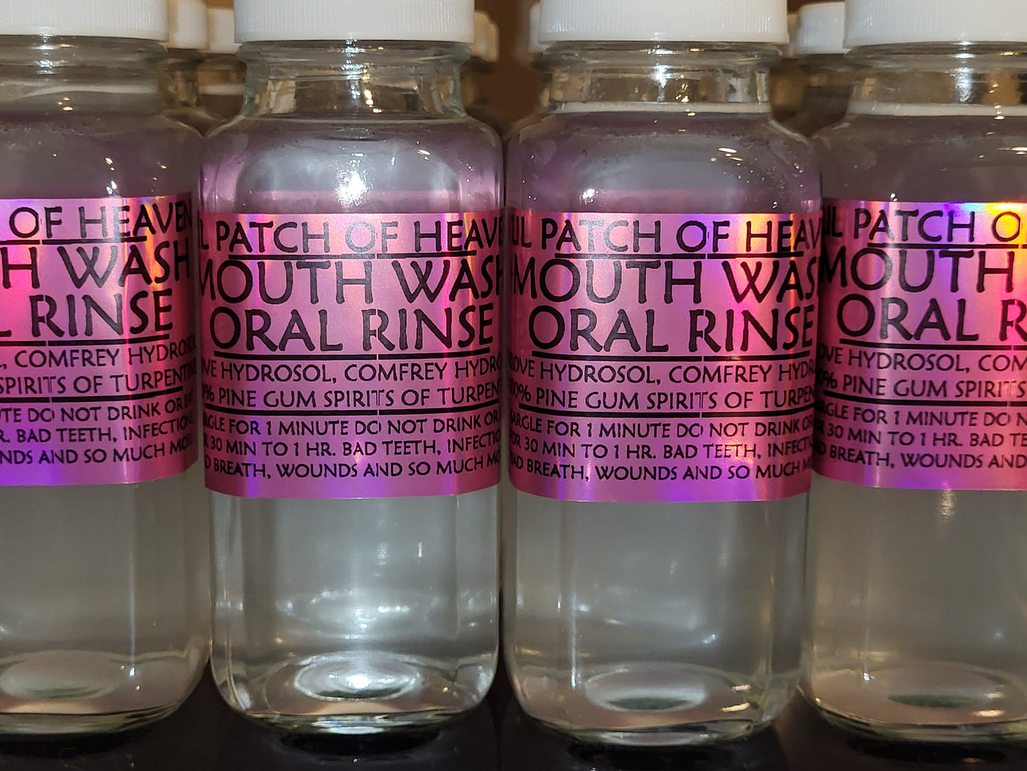 Mouthwash Oral Rinse - Glass Bottle 8 ounce - Clove Hydrosol, Comfrey Hydrosol, 100%Pine Gun Spirits of Turpentine-ORGANIC-FREE SHIPPING