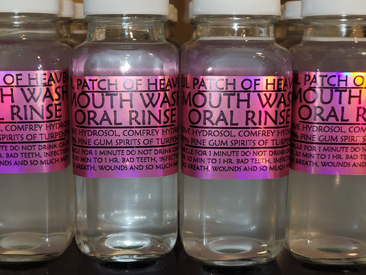 Mouthwash Oral Rinse - Glass Bottle - Clove Hydrosol, Comfrey Hydrosol, 100%Pine Gun Spirits of Turpentine-ORGANIC-FREE SHIPPING