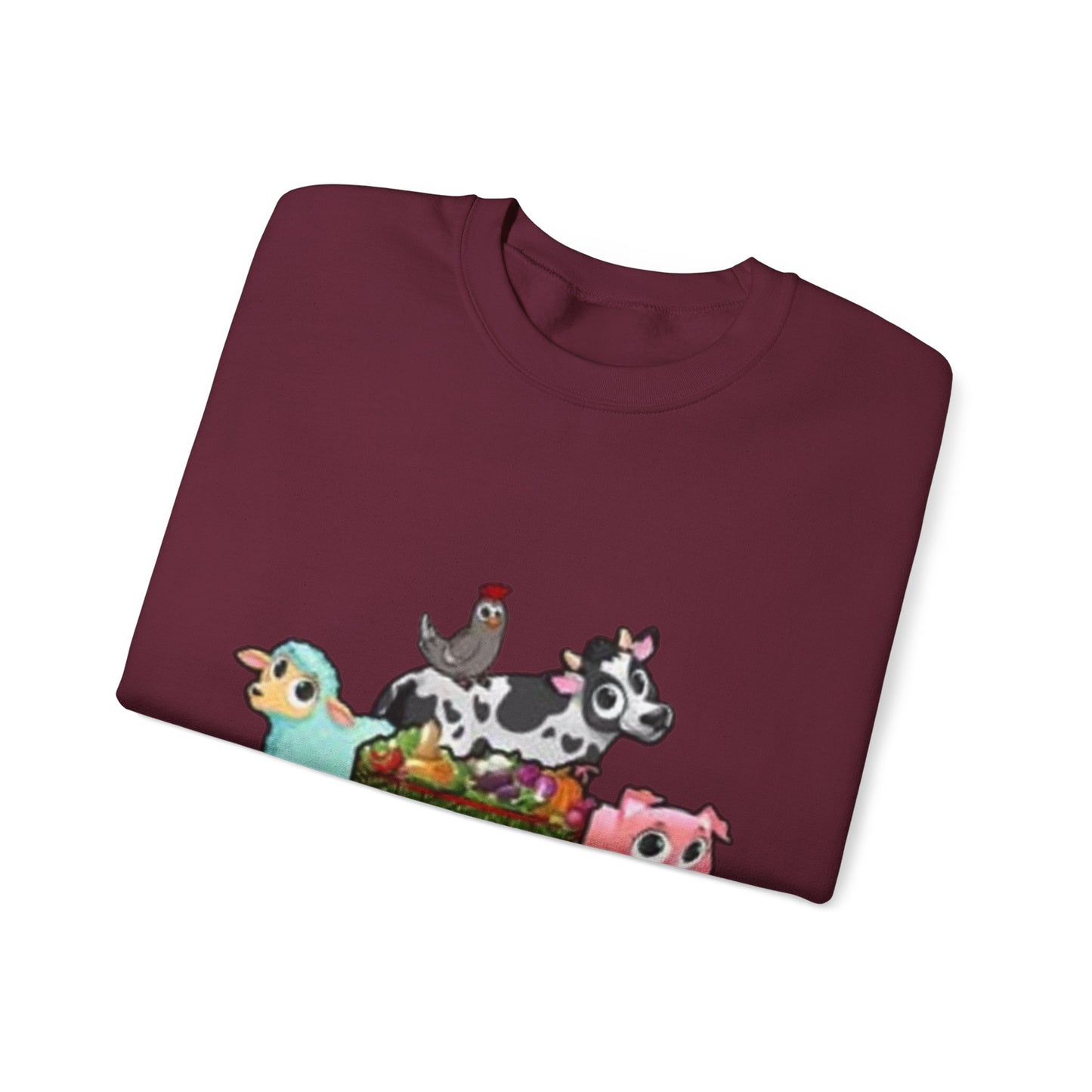 Crewneck Sweatshirt — "Lil Patch of Heaven" Cute Farm Animal Graphic