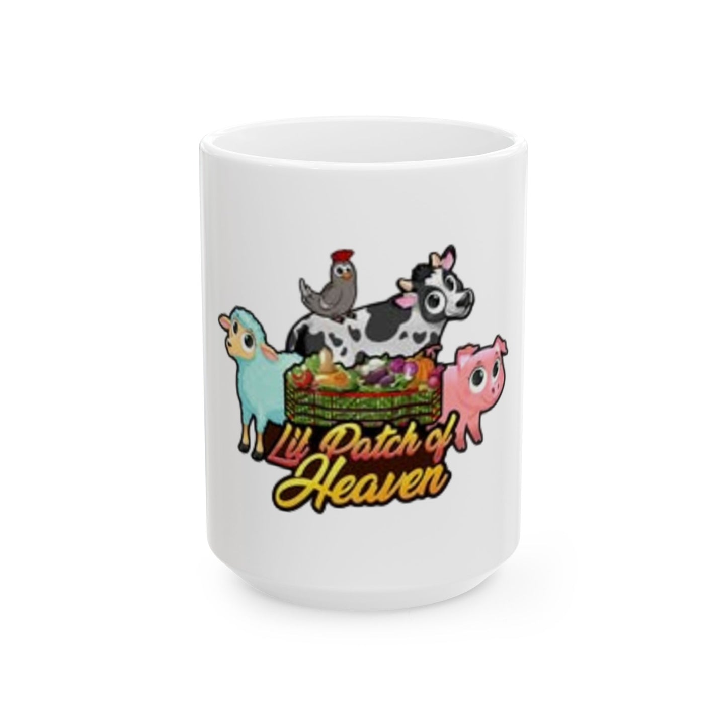 Cute Farm Animal Mug - Lil' Patch of Heaven, Funny Gift, Farmhouse Decor, Animal Lover Gift, Coffee Cup, Unique Kitchenware