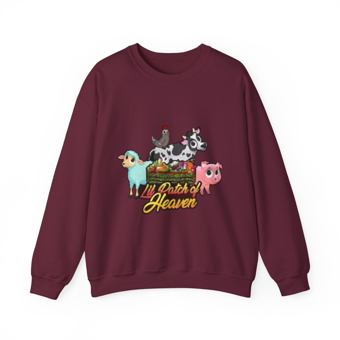 Crewneck Sweatshirt — "Lil Patch of Heaven" Cute Farm Animal Graphic