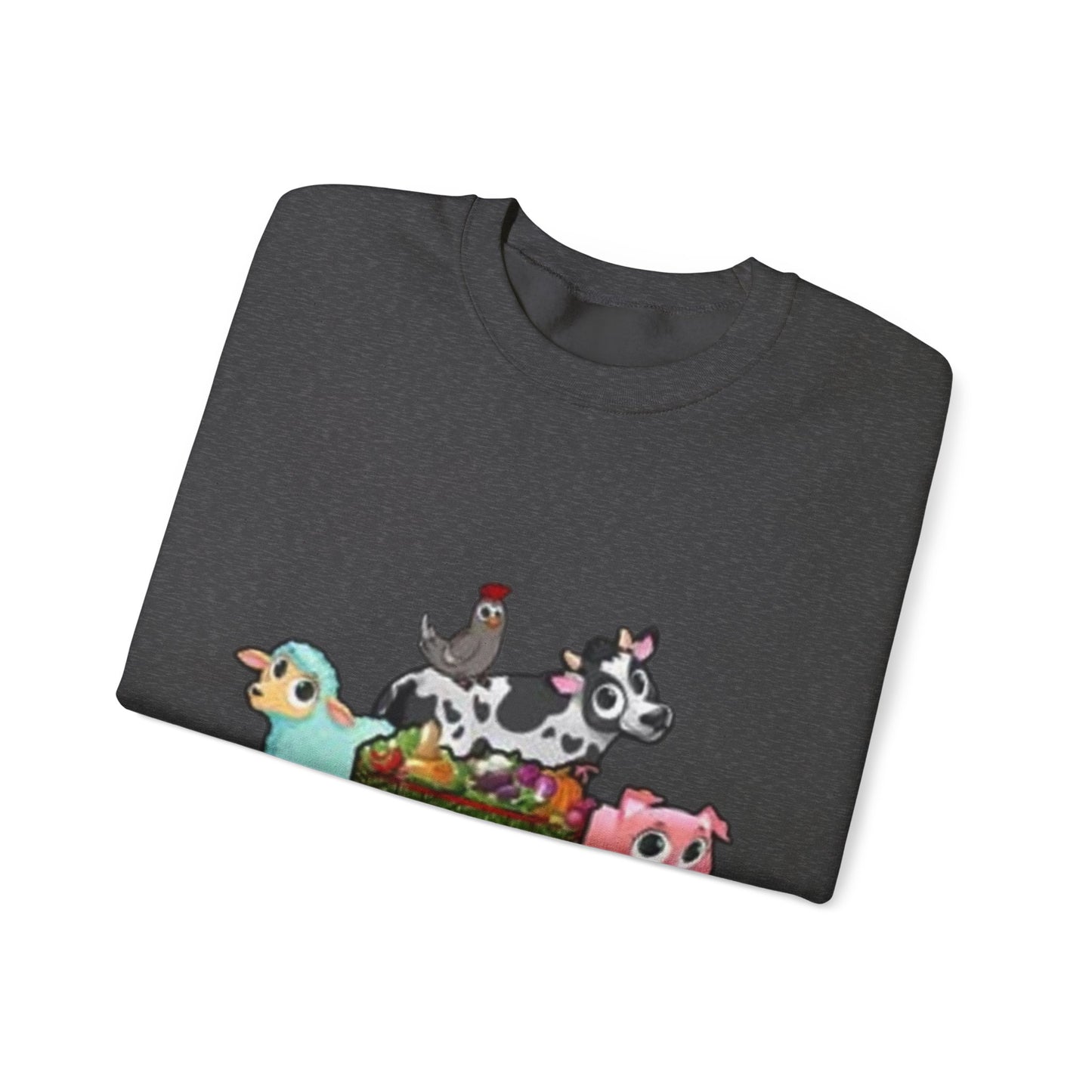 Crewneck Sweatshirt — "Lil Patch of Heaven" Cute Farm Animal Graphic