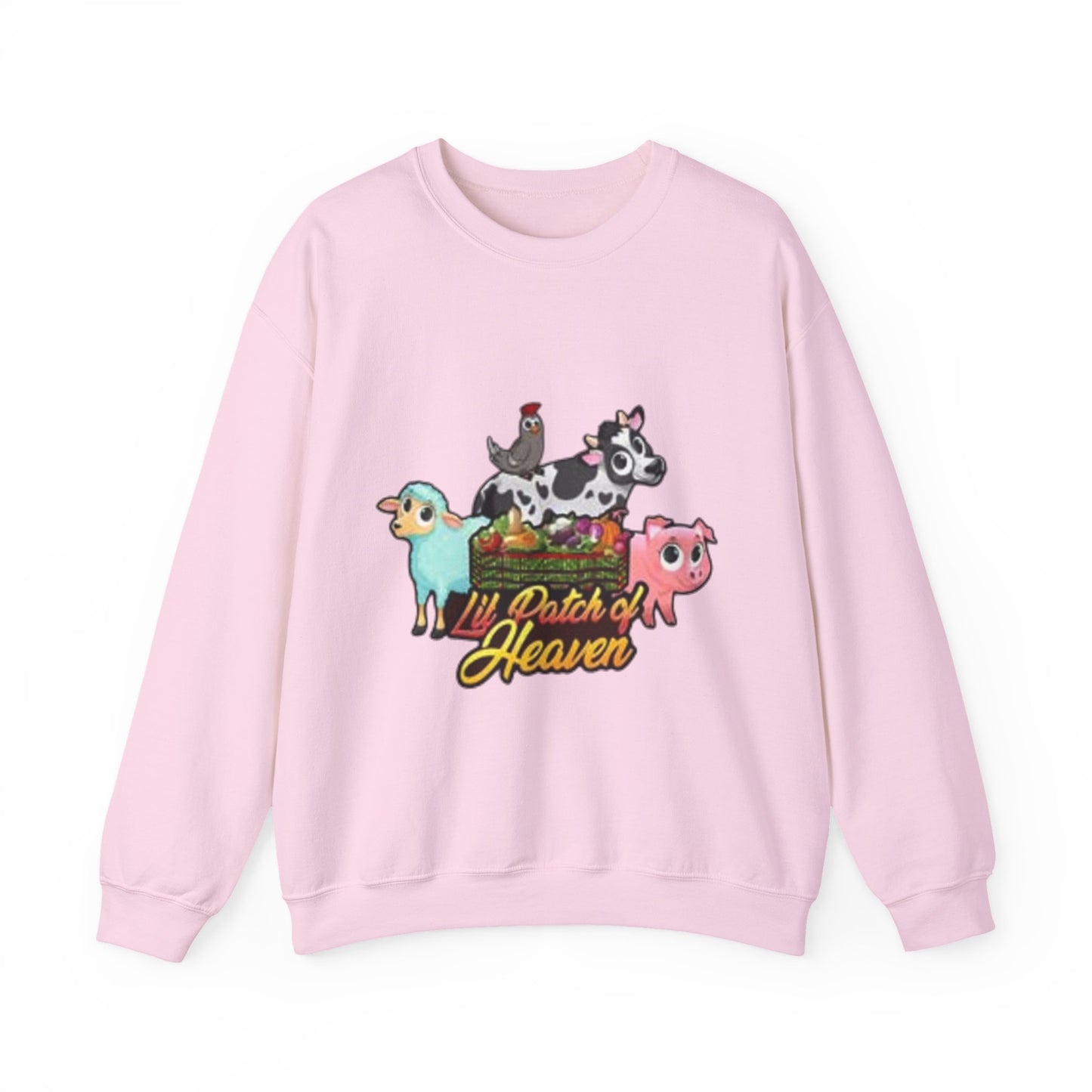 Crewneck Sweatshirt — "Lil Patch of Heaven" Cute Farm Animal Graphic