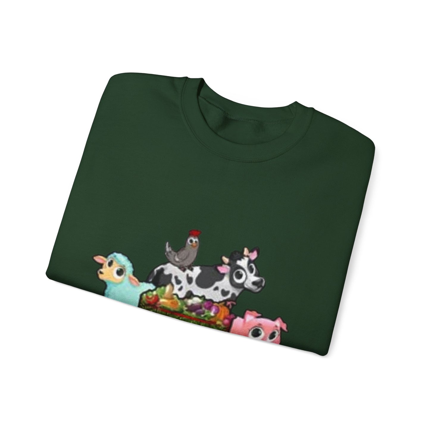 Crewneck Sweatshirt — "Lil Patch of Heaven" Cute Farm Animal Graphic