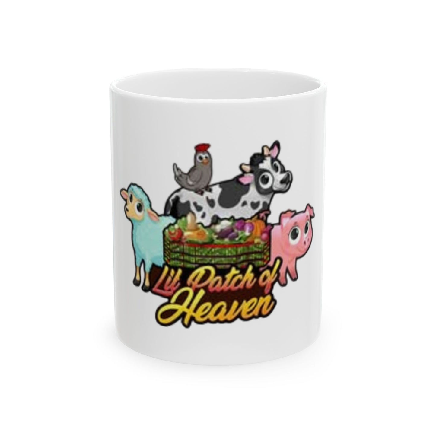Cute Farm Animal Mug - Lil' Patch of Heaven, Funny Gift, Farmhouse Decor, Animal Lover Gift, Coffee Cup, Unique Kitchenware