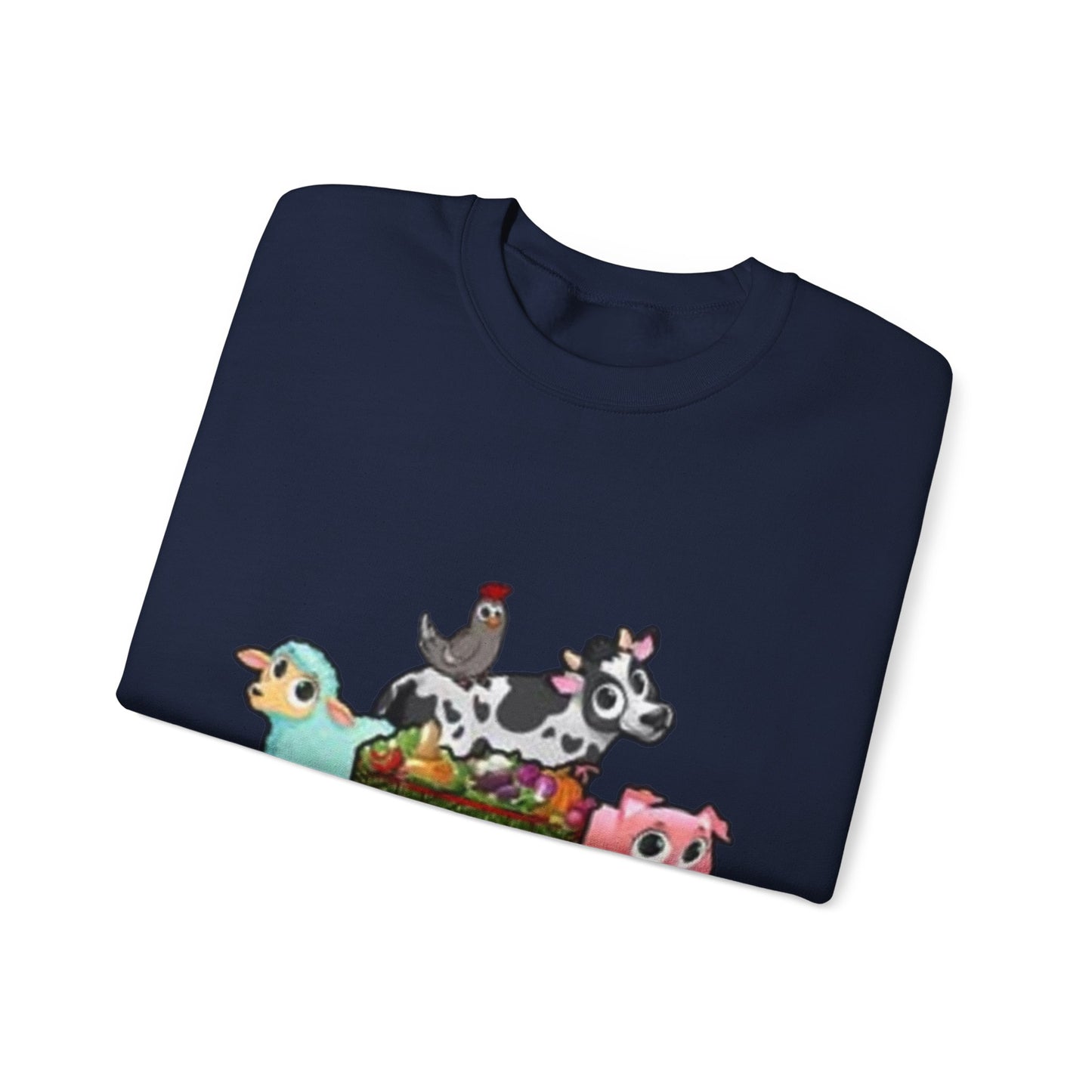 Crewneck Sweatshirt — "Lil Patch of Heaven" Cute Farm Animal Graphic
