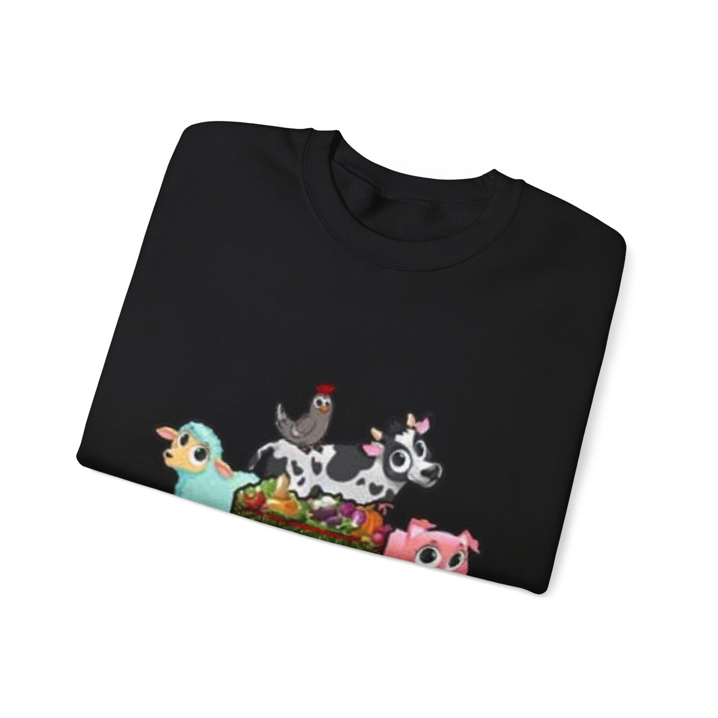 Crewneck Sweatshirt — "Lil Patch of Heaven" Cute Farm Animal Graphic