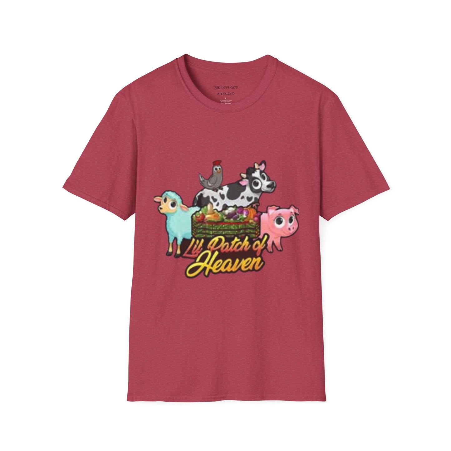 Unisex Graphic T-Shirt, Lil Patch of Heaven Shirt, Farm Theme Gift, Fun Farmhouse Apparel