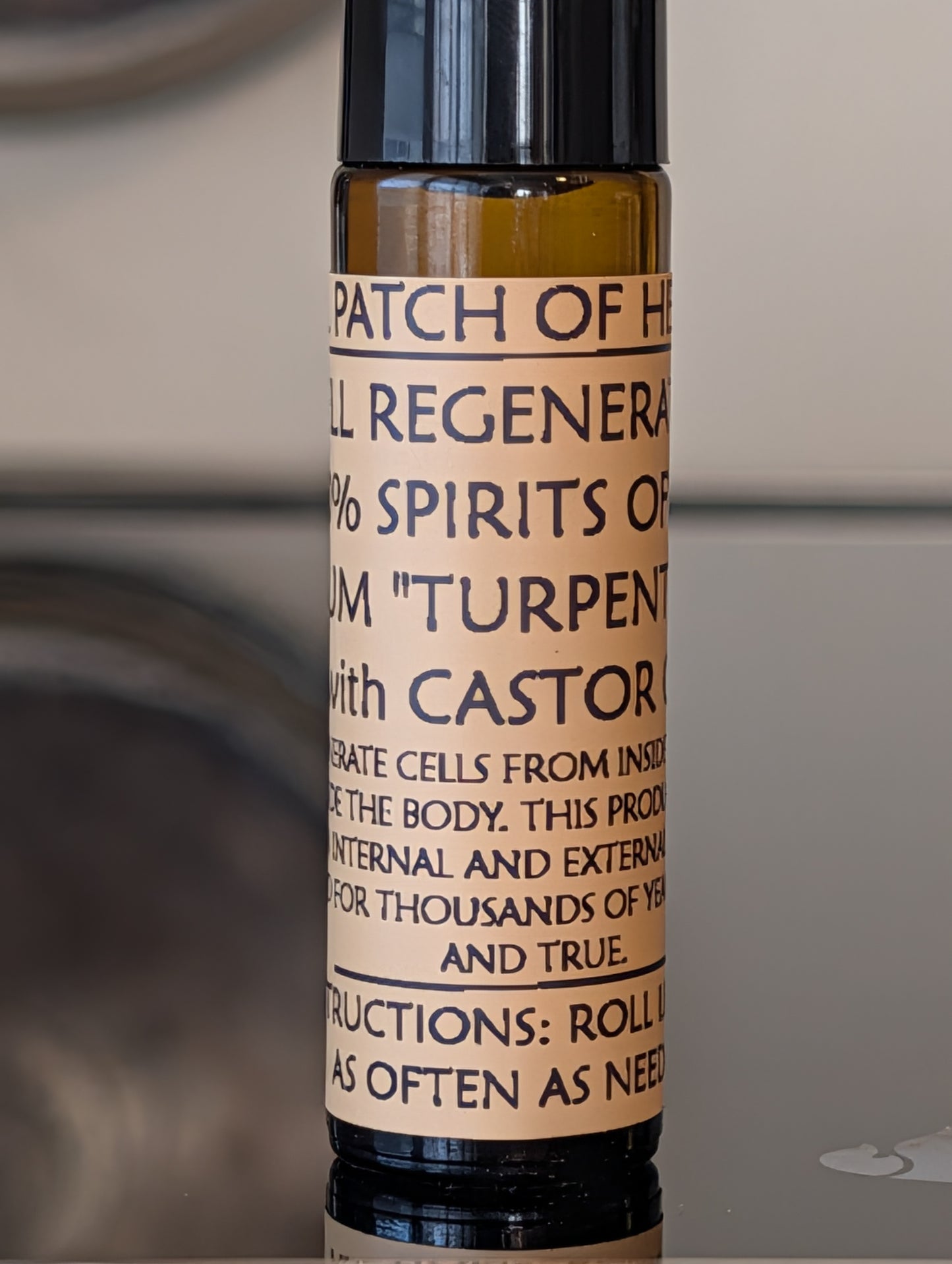 Organic Medicinal Rollerball – CELL REGENERATION - 100% Pine Gum Spirits "Turpentine" & Organic Castor Oil (10 mL) SHIPS FREE