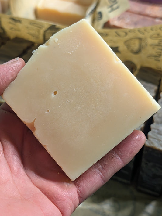 Artesian Herbal Soaps - PORK LARD- For Skin Issues- -with Bamboo Holder & Sisal Scrub Bag -Lemongrass ESSENTIAL OIL- ORGANIC - Color Off White -FREE SHIPPING