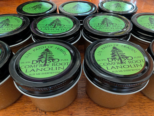 Medicinal PURE DMSO infused with Comfrey Root Emulsified in PURE LANOLIN in Glass - 70% DMSO 30% LANOLIN - 4 Oz SHIPS FREE