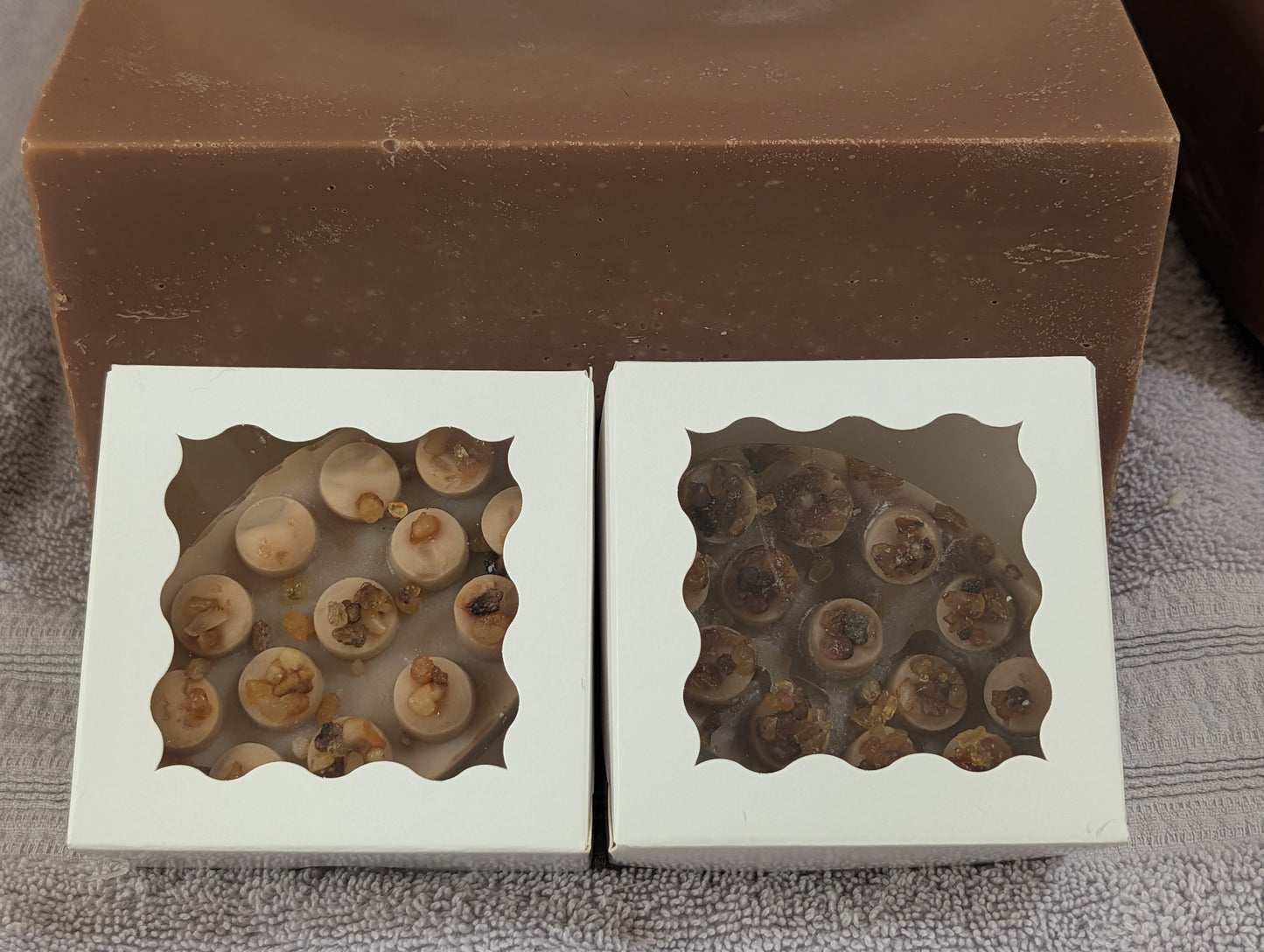 Artesian Herbal Soaps -  2 pk BEEF TALLOW- Exfoliating Skin Issues- -with Bamboo Holder & Sisal Scrub Bag -VANILLA - Frankincense Tears- ORGANIC - Color off WHITE -FREE SHIPPING